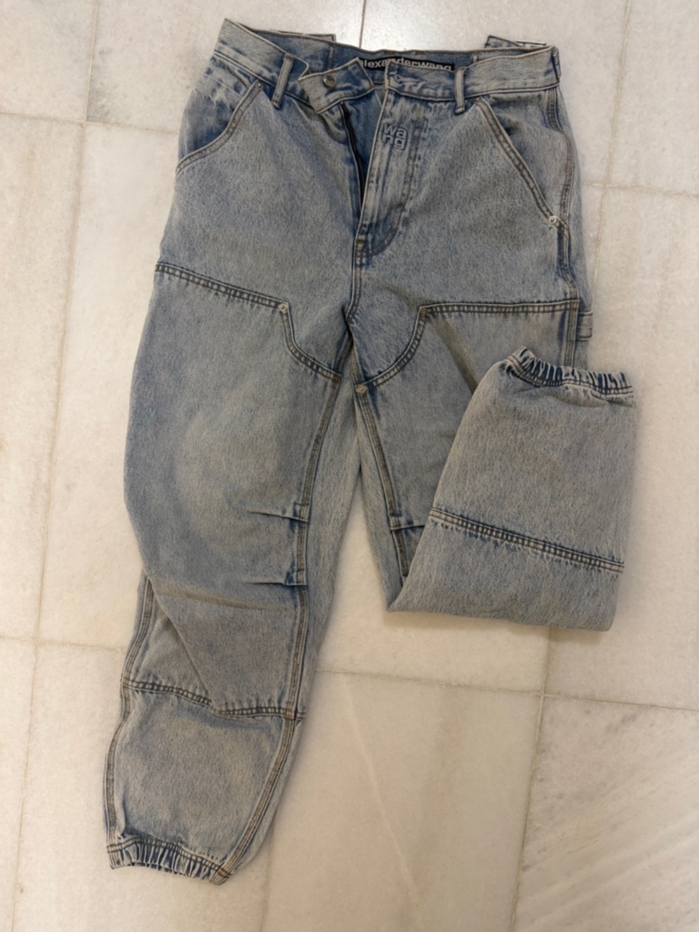 Alexander Wang Light Blue Washed Denim Carpenter Pants